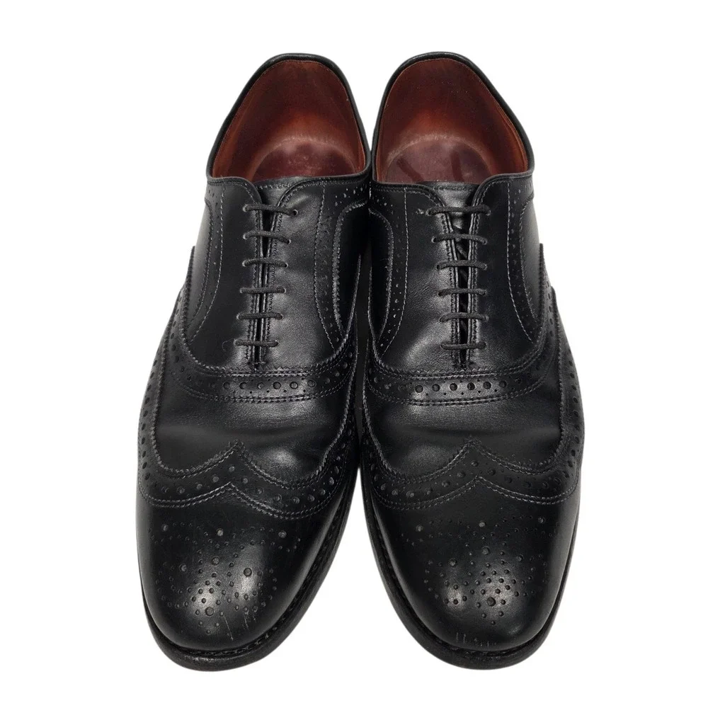 Allen Edmonds McAllister Oxford Men 11.5 D Black Leather Wingtip 6205 Shoes Vtg